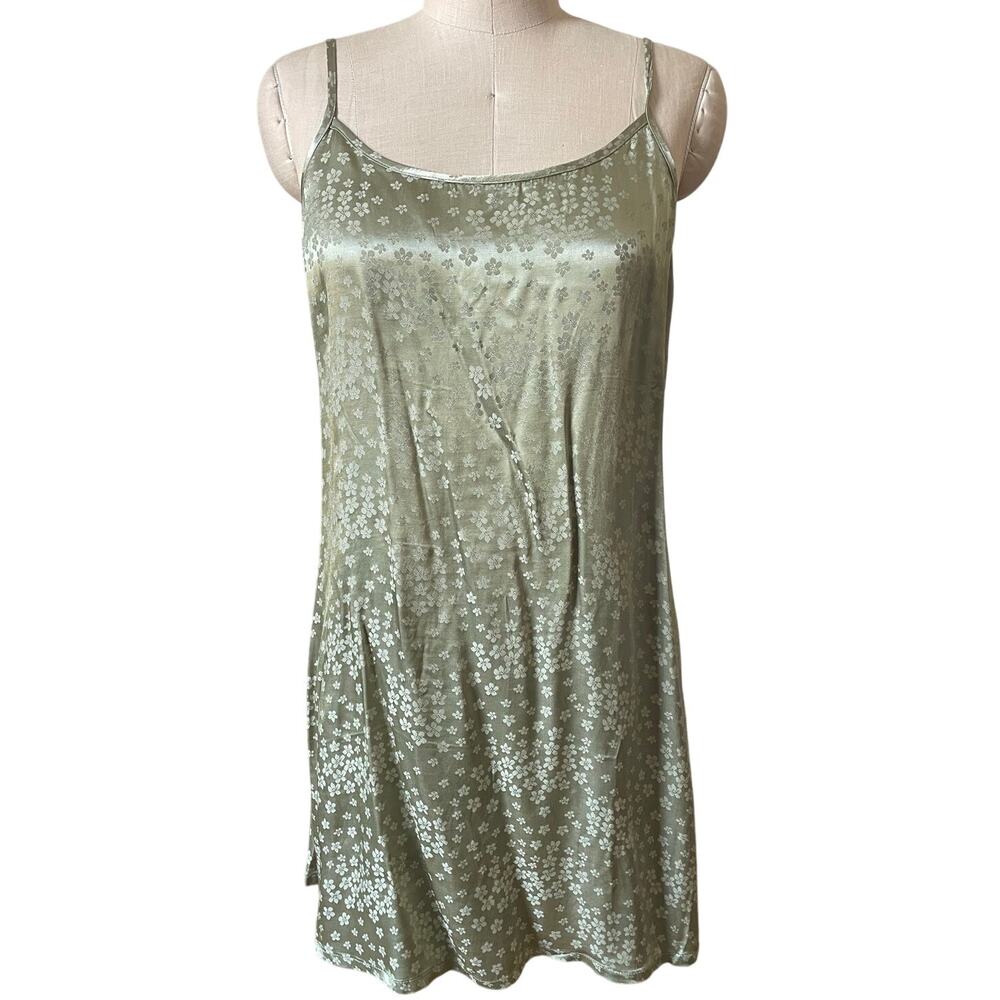 NWT IDLE Pale Green Strappy Chemise Short Slip Dress Size Medium/ Large